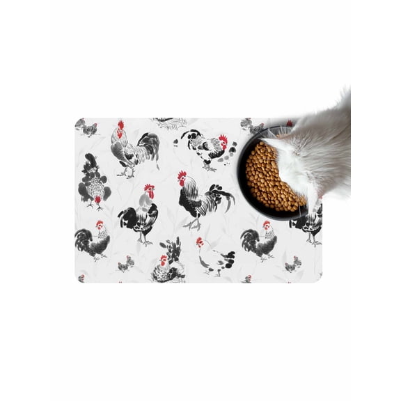 Rooster Hen Doormat Non Slip Diatomaceous Earth Door Mat Absorbent Quick Dry Soft Washable Entrance Rug for Bathroom Laundry Room 24"x36"