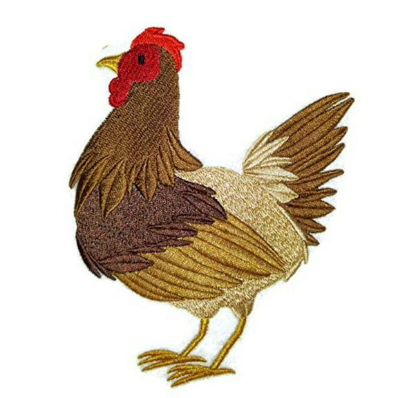 Rooster [ Hen ] Embroidered Iron on/Sew patch [5.16" X 4.1"]