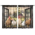 thumbnail image 1 of Rooster Kitchen Curtains, Farmhouse Country Farm Animal Rural Rustic Chicken Pattern Printed Blackout Window Drapery Treatments for Bedroom Living Room Dining Room 2 Panels, 42"x63" Inch, 1 of 5