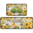 thumbnail image 1 of Rooster Kitchen Mats for Floor Sunflower Kitchen Rugs Sets of 2 Non Slip Absorbent Washable Kitchen Rugs Anti Fatigue 17"x47"+17"x30", 1 of 6