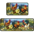 thumbnail image 1 of Rooster Kitchen Rug Decor 2 Pieces Set Farmhouse Style Kitchen Mat Washable Runner Rug Chicken Sunflower Decoration Indoor Floor Mat 17" x 47" + 17" x 30", 1 of 6