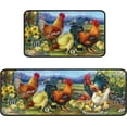 thumbnail image 1 of Rooster Kitchen Rug Decor Set of 2s Set Farmhouse Style Kitchen Mat Washable Runner Rug Chicken Sunflower Decoration Indoor Floor Mat 17" x 47" + 17" x 30", 1 of 7