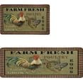 thumbnail image 1 of Rooster Kitchen Rugs Cushioned Anti Fatigue Kitchen Floor Mat,Set 2 Farmhouse Buffalo Plaid Non Slip Floor Runner Rug Comfort Mat Carpet for Laundry Office,17.3" x 28" + 17.3" x 47", 1 of 5