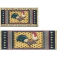 thumbnail image 1 of Rooster Kitchen Rugs Farmhouse Style Kitchen Mats for Floor Anti Fatigue Memory Foam Kitchen Mat Cushioned PVC Leather Kitchen Rug Set, Black 17.3x28+17.3x47 inch, 1 of 6