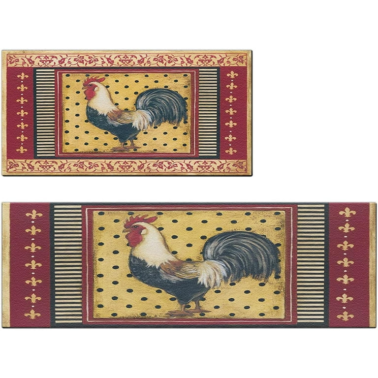 Kitchen Mat Set of 2 Farmhouse Anti Fatigue Floor Mat,Rooster