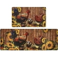 thumbnail image 1 of Rooster Kitchen Rugs Sets of 2，Farmhouse Anti-Fatigue Kitchen Mats for Floor Non-Slip Waterproof Sunflower Kitchen Rug Kitchen Mat Washable for Kitchen Laundry Office, 1 of 5