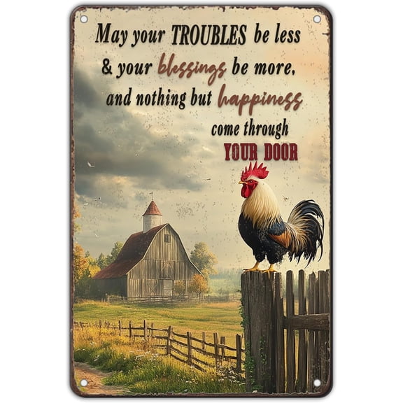Rooster Kitchen Wall Decor Chicken Metal Signs Farm Rooster Crowing Sign Chicken Decor Welcome To My Mother Kitchen Home Fence Wall Decor 12x8 Inch Vintage Chicken Coop Tin Poster