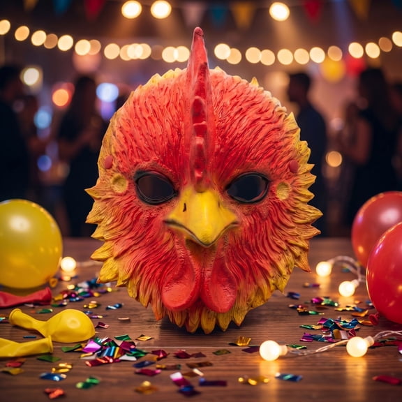 Rooster Mask for Costume Parties - Realistic Design with Clear Eye Cutouts & Secure Strap - Perfect for Halloween, Thanksgiving, Cosplay, and Corporate Events - Lightweight