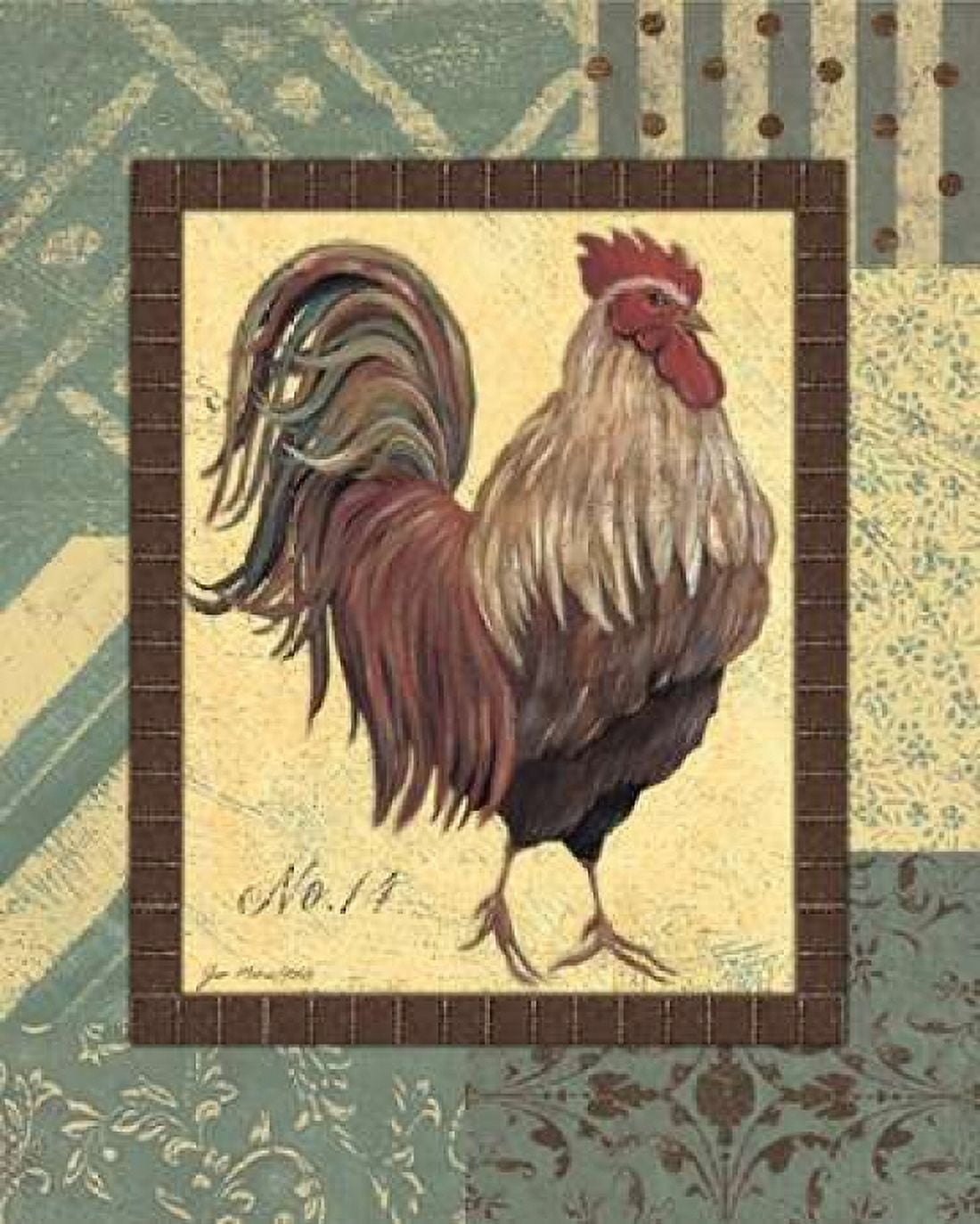 Rooster No 14 Canvas Art - Jo Moulton (24 x 30)