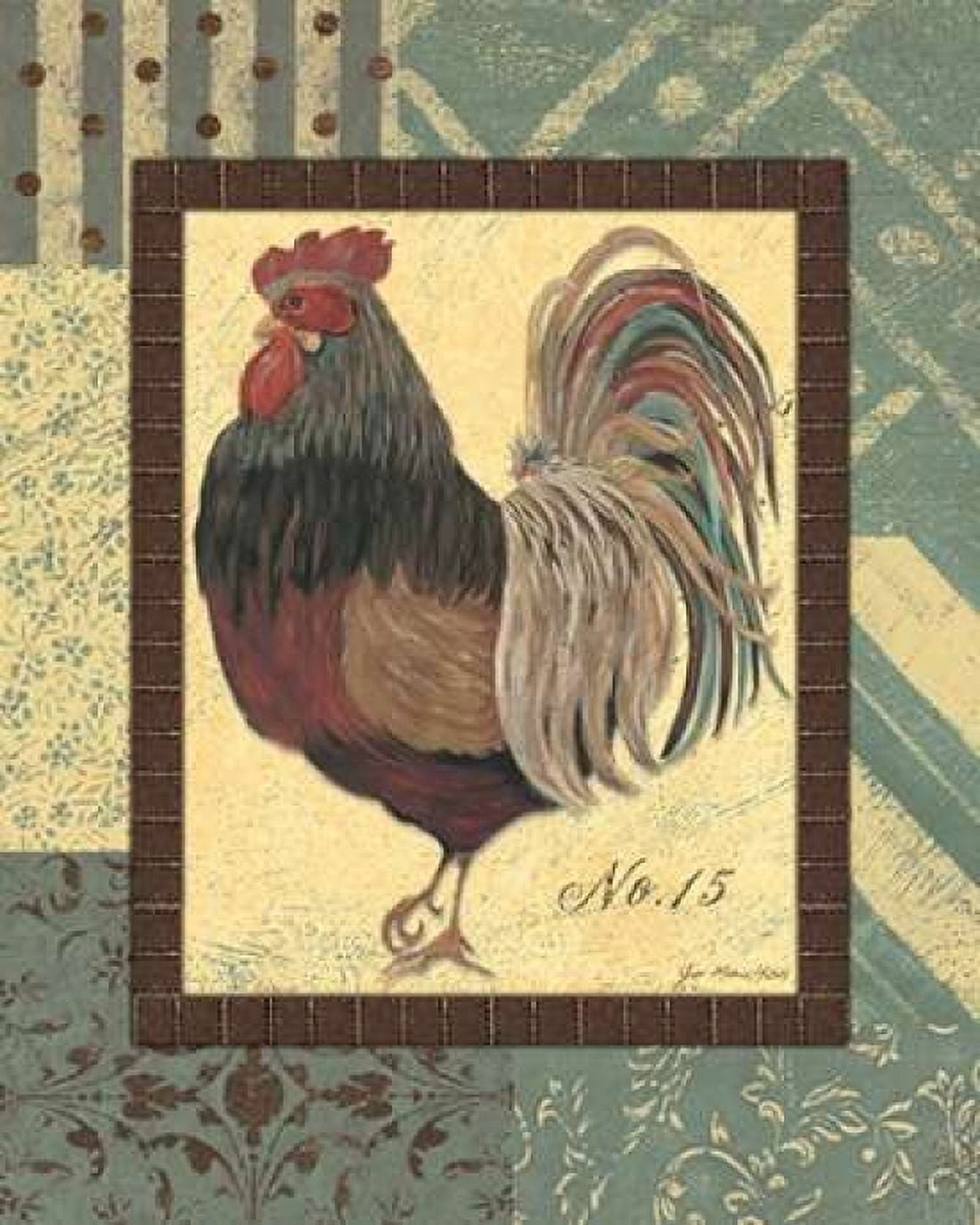 Rooster No 15 Canvas Art - Jo Moulton (24 x 30)