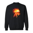 thumbnail image 1 of Rooster On Fire Design Sweatshirt Men -Image by Shutterstock, Male 4X-Large, 1 of 4