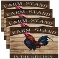 thumbnail image 1 of Rooster Placemats Set of 4,Chicken Placemat for Kitchen Dining Table Decor Indoor Outdoor Farm Animal Rustic Wooden Table Place Mats,Bedroom Decor Farmhouse Farm Nursery Decor 18"x12", 1 of 4