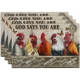 thumbnail image 1 of Rooster Placemats Set of 4 Rustic Country Farm Chicken Table Mats Washable Place Mats for Home Party Indoor Kitchen Dining Table Decoration 12x18 Inch, 1 of 6