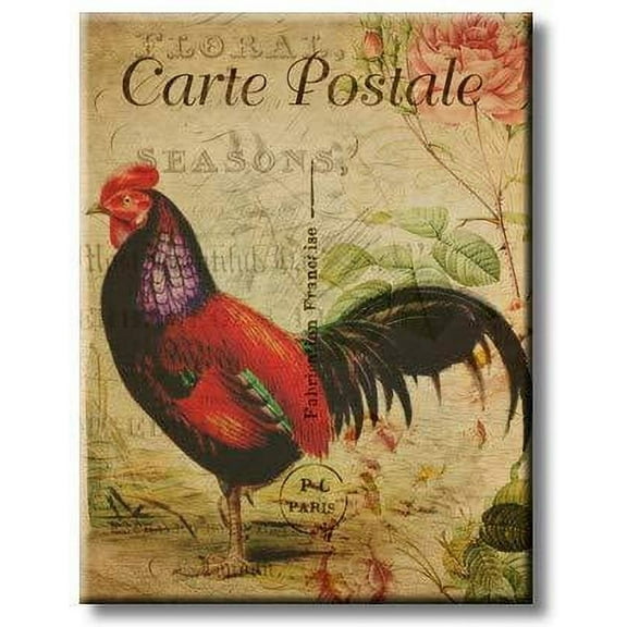 Rooster Postcard, Picture on Streched Canvas, Wall Art D?cor, Ready to Hang