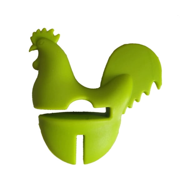Rooster Pot Clip, Green Silicone Pot Holder With Rooster Design For Kitchen, Cooking, Baking, Serving, Countertop Protection, Heat Resistant, Easy To Use, Durable, One Size, 1Pc