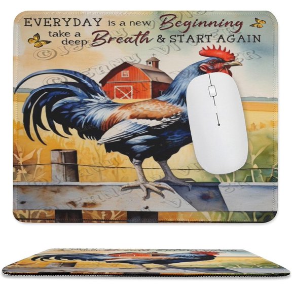 Rooster Printed Mouse Pad, 10"x12", Premium Mouse pad,Non-Slip Rubber Base Mouse pad
