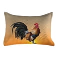 thumbnail image 1 of Rooster Quilted Pillowcover, Animal Cockerel on Sunrise Farmhouse Harvest Season Rural Pastoral Nature Scenery, Standard King Size Accent Pillow Cover for Bedroom, 36" x 20", Multicolor, by Ambesonne, 1 of 2