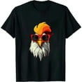 thumbnail image 1 of Rooster Retro Vintage Sunglasses Chicken Farm Poultry Lover T-Shirt, 1 of 5