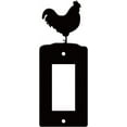 thumbnail image 1 of Rooster Rocker Switch Cover Single Gang Wall Plate Iron Light Cover Power Outlet Decorations Rectangle Black with Screws 1.3x2.63 inches Hole Rocker Switch DIY, 1 of 5