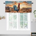 thumbnail image 1 of Rooster Rod Pocket Thermal Insulated Curtain Valance Rustic Western Farmhouse Animal Cock Sunrise Window Treatment for Living Room Bedroom Bathroom 54 by 18 in, 1 Panel, 1 of 6