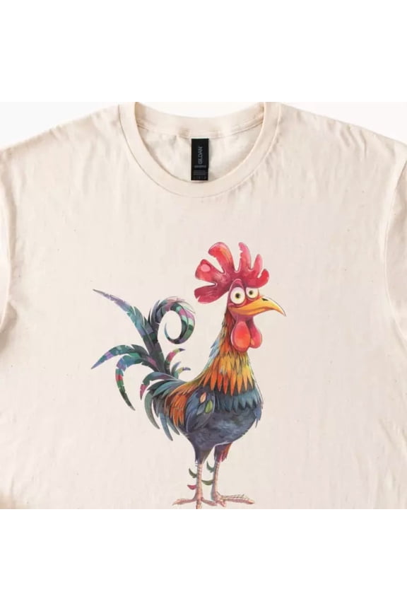 Rooster Shirt Cute Farm Animal Quirky Chicken Causal Tshirt Retro Size S-5Xl Heygategoo Tee
