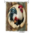 thumbnail image 1 of Rooster Shower Curtain Set, Waterproof Shower Curtains for Bathroom, Vintage Rustic Farmhouse Style Oil Painting Washable Fabric Cloth Bath Curtain for Bathtub Decoration with Hooks 48x72 Inches, 1 of 6