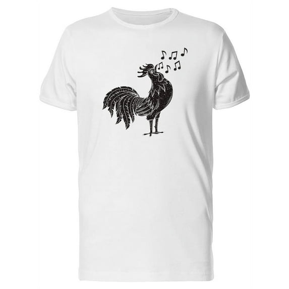 Rooster Singin Silhouette T-Shirt Men -Image by Shutterstock, Male Small