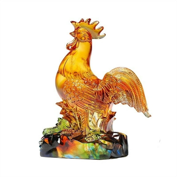 Rooster Statue Decoration Animal Figurine Miniature Colored Glaze Ornaments Table Desktop Decoration Christmas Party Gifts