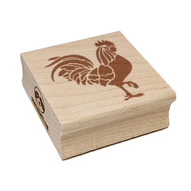 Rooster Strutting Farm Animal Chicken Square Rubber Stamp Stamping Scrapbooking Crafting - Medium 1.75in
