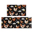 thumbnail image 1 of Rooster and Sun Black Pattern Anti Fatigue Kitchen Rugs Set Of 2, Non Slip Washable Decorative Floor Mats for Kitchen Sink Laundry, 17"x30" and 17"x47", 1 of 6