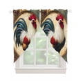 thumbnail image 1 of Rooster Swag Valances for Windows, Vintage Rustic Farmhouse Style Oil Painting Rod Pocket Sheer Valances for Large Windows, Swag Toppers Light Filtering for Kitchen Living Room 2 Panels 36''x63'', 1 of 6