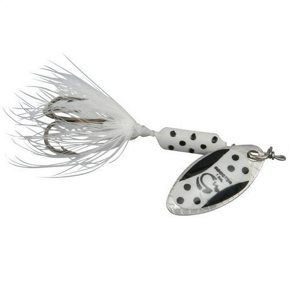 Rooster Tail, Inline Spinnerbait Fishing Lure, White Dalmatian, 1/16 oz