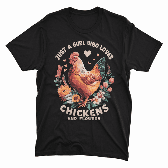 Rooster Tee For Women Kids, Just A Girl Who Loves Roosters Gift T-Shirt