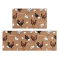 thumbnail image 1 of Rooster and Text Brown Pattern Anti Fatigue Kitchen Rugs Set Of 2, Non Slip Washable Decorative Floor Mats for Kitchen Sink Laundry, 17"x30" and 17"x47", 1 of 6