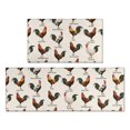 thumbnail image 1 of Rooster and Text Cream Pattern Anti Fatigue Kitchen Rugs Set Of 2, Non Slip Washable Decorative Floor Mats for Kitchen Sink Laundry, 17"x30" and 17"x47", 1 of 6