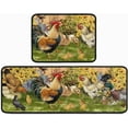 thumbnail image 1 of Rooster Theme Kitchen Rugs 2 Piece Set Farmhouse Decor Kitchen Floor Mat, Water Absorb Microfiber Kitchen Rug, Rooster Sunflower Decorations for Kitchen mats 17"x 47"+17" x 23"(Duck), 1 of 5