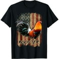 thumbnail image 1 of Rooster US Flag Cockfighting Enthusiast Soy Gallero Gamefowl T-Shirt, 1 of 5