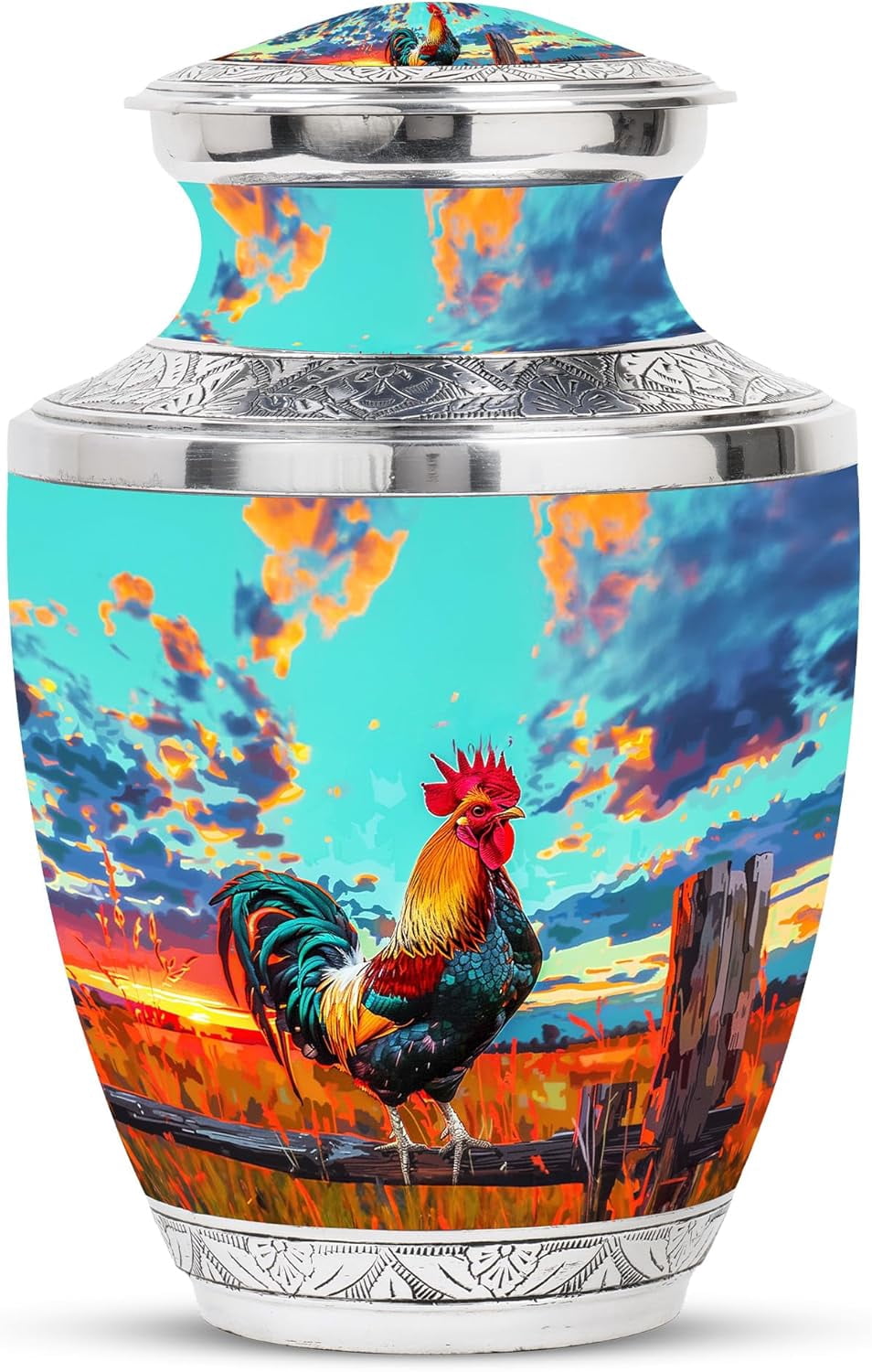 Rooster Urn - Adult Urns for Human Ashes - Urn for Human Ashes Adult Female & Male - Funeral Urn for Human Ashes - Urn Keepsakes for Ashes - Miniature urns for Human Ashes (Size - 10inch)