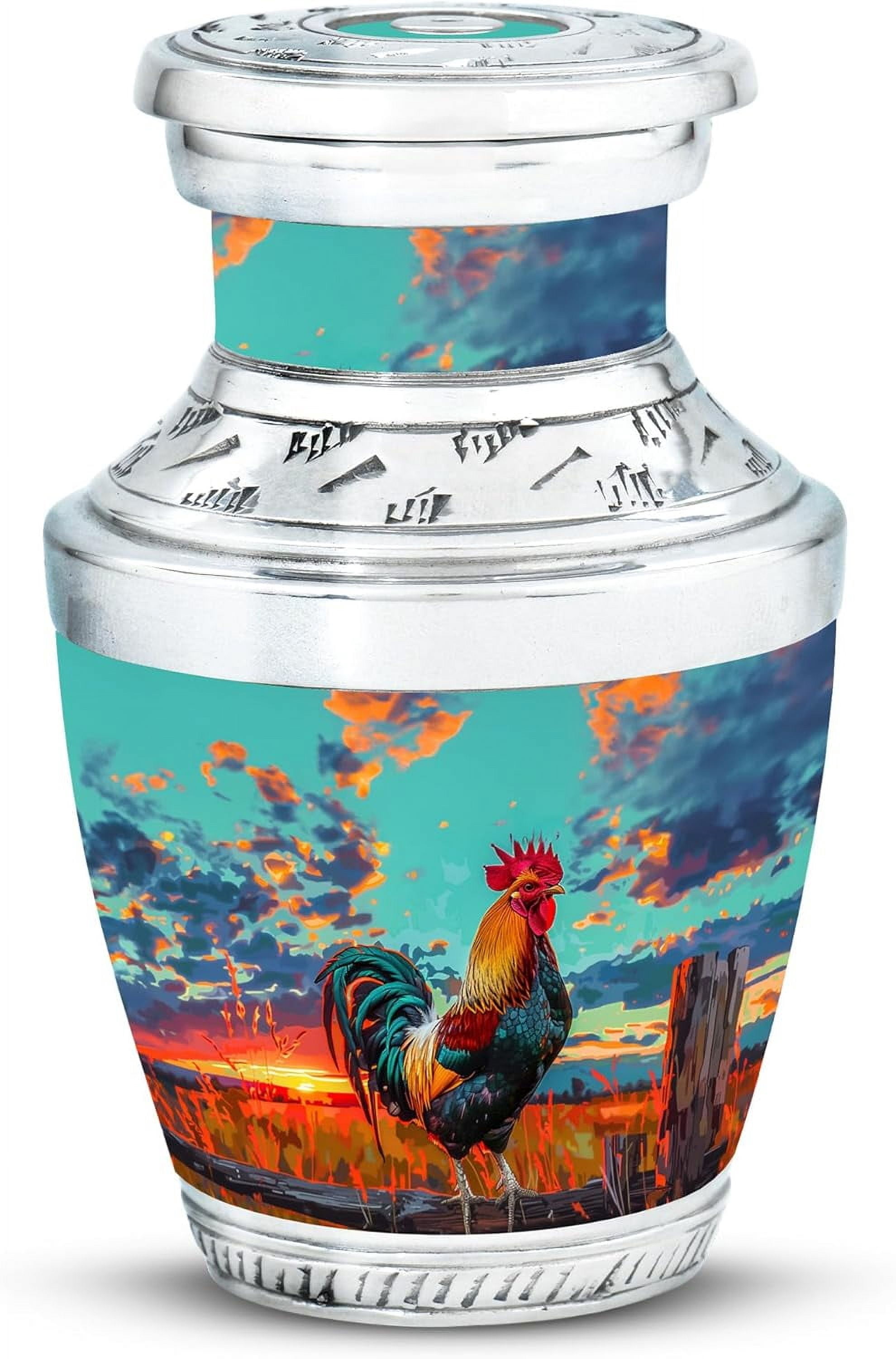 Rooster Urn - Burial Urns for Human Ashes - Urns for Adult Mom & Dad - Burial Urns for Cremated Remains - Miniature Urns for Human Ashes - Small urns for Human Ashes Keepsake (Size - 3inch, 1Pcs)
