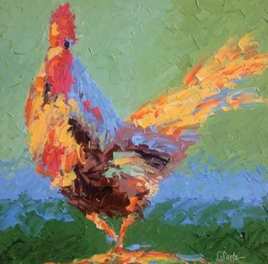 Rooster V Canvas Art - Leslie Seata (24 x 24)