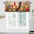 thumbnail image 1 of Rooster Valance Curtain for Kitchen Rustic Wooden Barn Farmhouse Floral Country Privacy Decorative Rod Pocket Short Window Valance Curtains 54 by 18 in, 1 Panel, 1 of 6