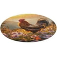 thumbnail image 1 of Rooster Vintage Barn Colorful Flowers Round Small Area Rug, Print Non Slip Washable Floor Mat, Soft Throw Rug for Living Room, Powder Room Entryway, Bathroom, Bedside, 1 of 7