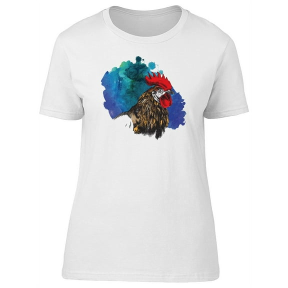 Rooster, Watercolor, Cool T-Shirt Women -Image by Shutterstock, Female Large