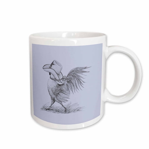 3drose, Rooster Wearing Cowboy Hat, 11oz Mug