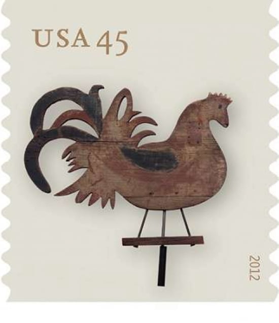 Rooster Weather Vane Canvas Art - US POSTAL SERVICE (24 x 24)