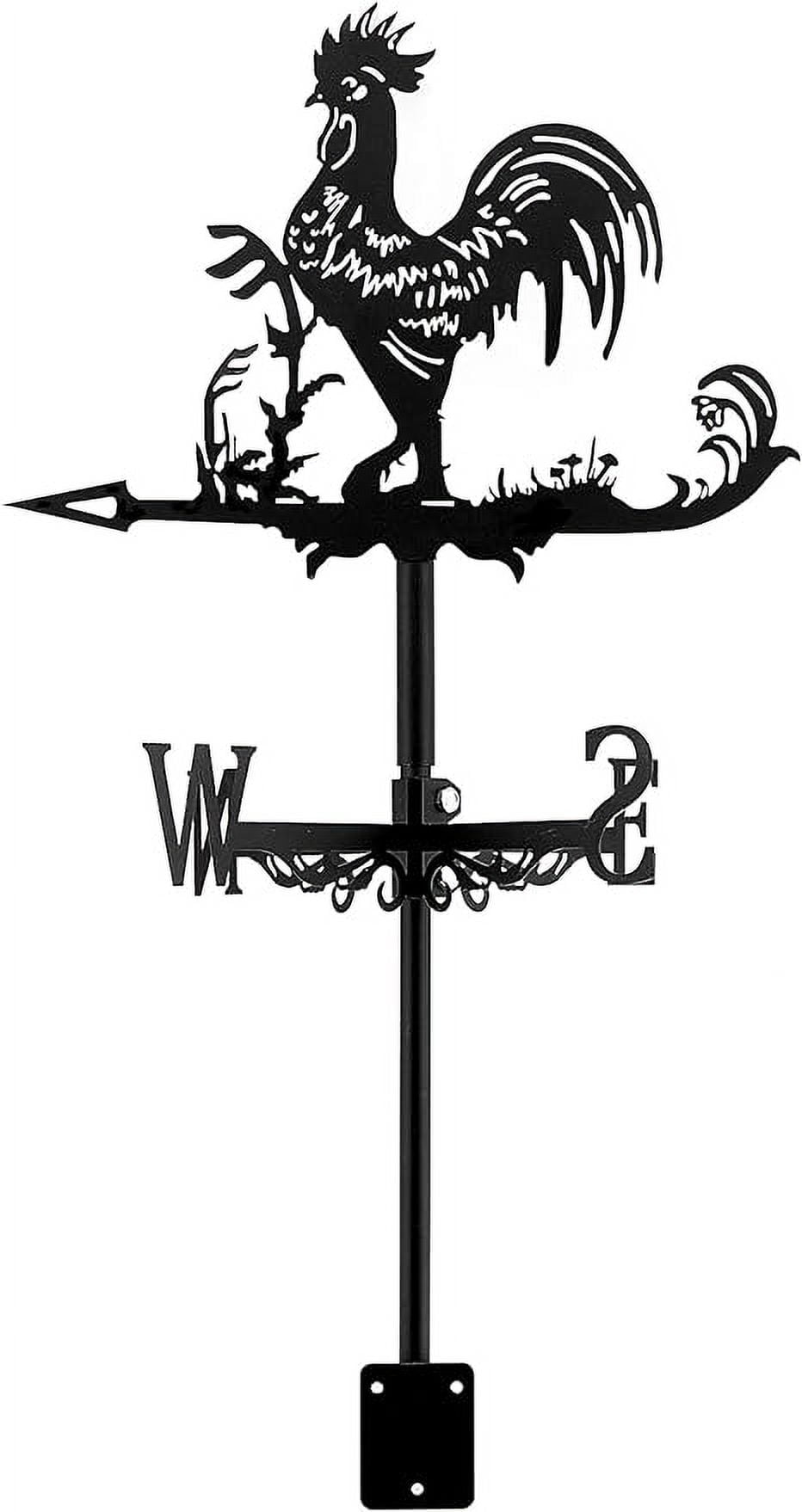 Rooster Wind Vane Rooftop Weather Vane Retro Metal Wind Direction Indicator Farm Scene Garden