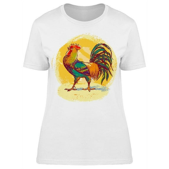 Rooster With Multiple Colors T-Shirt Women -Image by Shutterstock, Female Small