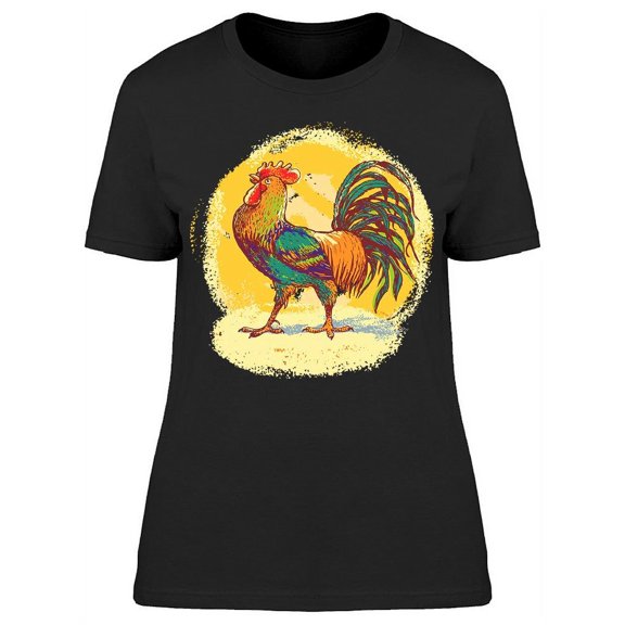 Rooster With Multiple Colors T-Shirt Women -Image by Shutterstock, Female Small