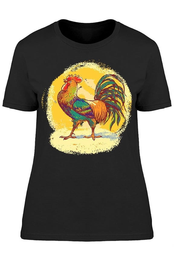 Rooster With Multiple Colors T-Shirt Women -Image by Shutterstock, Female Small