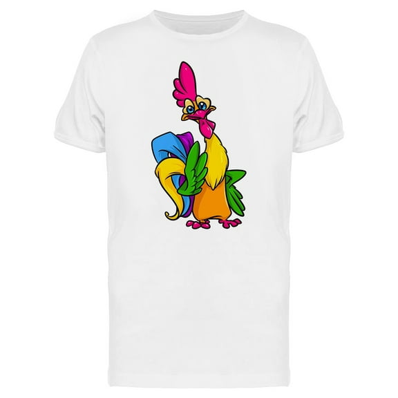 Rooster With Rainbow Colored T-Shirt Men -Image by Shutterstock, Male Medium
